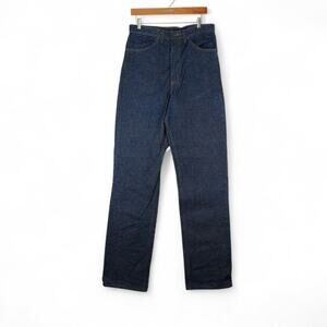 Vtg Plain Pockets Jeans‎ Mens 32x36 Dark Wash Denim Straight Leg Classic Y2K